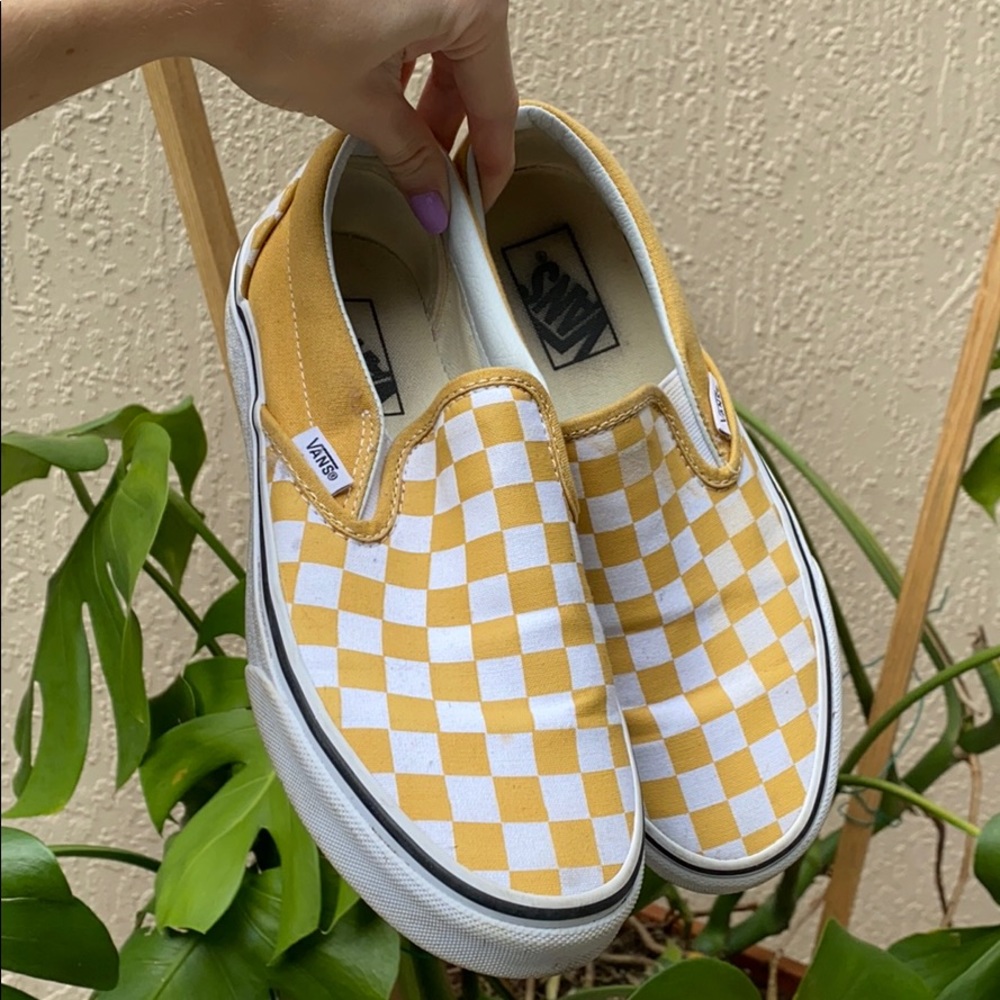 Yellow checkered vans